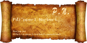 Pöpperl Norbert névjegykártya